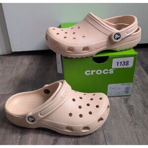 NEW in BOX Crocs Classic Clogs K In Shitake Beige Tan Big Kid's Size j4 NIB 4